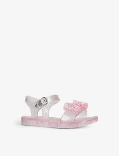 Ivy Diamante-bow Glitter-speckled Jelly Sandals 3-8 Years -Boutique Fashionable Childrens Clothing Store R04165056 PALEPINK ALT02