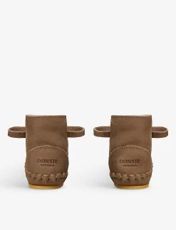 Pina Shearling-lined Top-stitch Leather Boots 6-12 Months -Boutique Fashionable Childrens Clothing Store R04166157 BEIGE ALT03