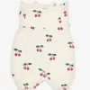 Cherry-pattern Ruffle-trim Stretch-organic Cotton Romper 3 Months-2 Years