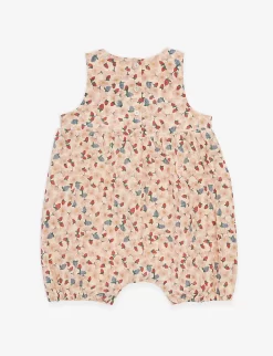 Kim Floral-print Organic-cotton Dungarees 3-24 Months 5 Kim Floral-print Organic-cotton Dungarees 3-24 Months -Boutique Fashionable Childrens Clothing Store R04166452 MARGUERIT ALT02