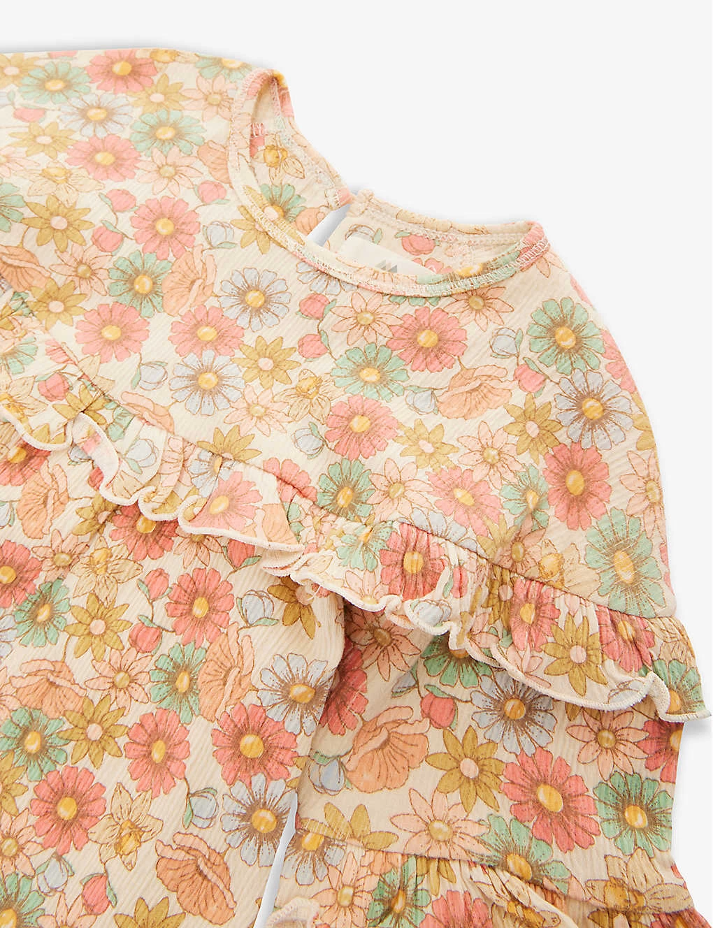 Chleo Floral-print Frill-trim Stretch-organic Cotton Dress 9 Months-3 Years 2 Chleo Floral-print Frill-trim Stretch-organic Cotton Dress 9 Months-3 Years - Image 2