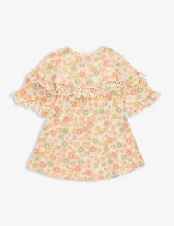 Chleo Floral-print Frill-trim Stretch-organic Cotton Dress 9 Months-3 Years 5 Chleo Floral-print Frill-trim Stretch-organic Cotton Dress 9 Months-3 Years -Boutique Fashionable Childrens Clothing Store R04166456 LILI ALT02
