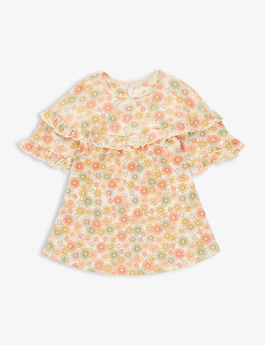 Chleo Floral-print Frill-trim Stretch-organic Cotton Dress 9 Months-3 Years 1 Chleo Floral-print Frill-trim Stretch-organic Cotton Dress 9 Months-3 Years