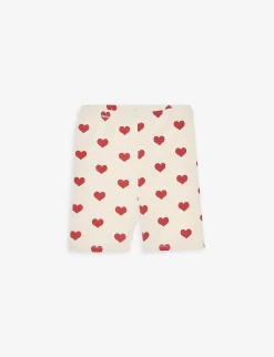 Reya Heart-print Stretch-organic Cotton Blend Shorts 9 Months-3 Years