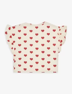 Reya Heart-print Stretch-organic Cotton Blend T-shirt 9 Months-3 Years -Boutique Fashionable Childrens Clothing Store R04166459 BONCOEUR ALT02