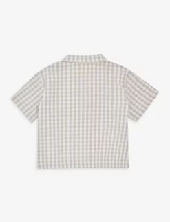 Kim Check-seersucker Organic-cotton Shirt 9 Months-3 Years -Boutique Fashionable Childrens Clothing Store R04166463 SLEETCHECK ALT02