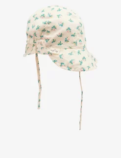 Cille Floral-print Wide-brim Cotton Bonnet 0-9 Months -Boutique Fashionable Childrens Clothing Store R04166465 FLEURCOLORE ALT02
