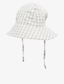Kim Gingham-print Wide-brim Organic-cotton Bucket Hat 3 Months-4 Years