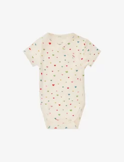 Minnie Heart-print Wrap-over Organic-cotton Babygrow 0-6 Months