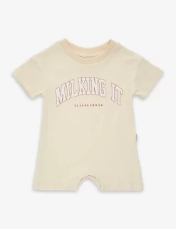 Milking It Slogan-print Organic-cotton Babygrow 3-24 Months