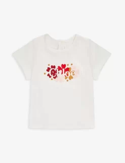 Chloé Floral Logo-embroidered Cotton-jersey T-shirt 4-14 Years