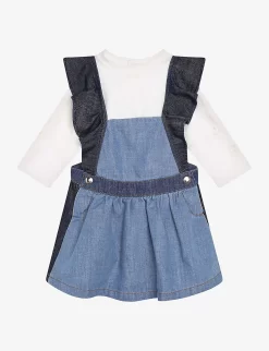 Chloé T-shirt And Denim Cotton Dress Set 6 Months - 3 Years