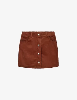 Chloé Logo-embroidered Stretch-corduroy Skirt 8-14 Years