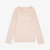 Chloé Logo-embroidered Long-sleeved Cotton-jersey T-shirt 4-14 Years