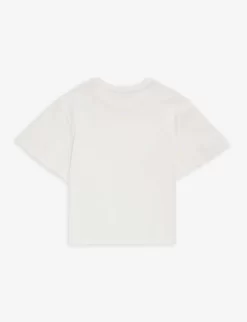 Chloé Logo-appliqué Graphic-print Cotton-jersey T-shirt 4-14 Years -Boutique Fashionable Childrens Clothing Store R04167184 OFFWHITE ALT02