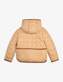 Chloé Floral-embroidered Quilted Recycled-polyester Jacket 4-14 Years -Boutique Fashionable Childrens Clothing Store R04167189 STONE ALT02