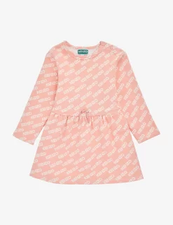 Kenzo Logo-print Drawstring-waist Cotton-jersey Dress 6 Months-4 Years