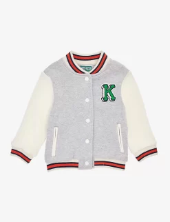 Kenzo Logo-patch Colour-blocked Cotton-blend Cardigan 2-4 Years