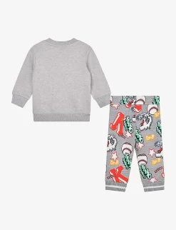 Kenzo Varsity Tiger-motif Cotton-jersey Tracksuit 6 Months - 4 Years -Boutique Fashionable Childrens Clothing Store R04167551 LIGHTCHINEGREY ALT02