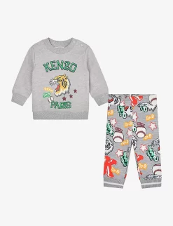 Kenzo Varsity Tiger-motif Cotton-jersey Tracksuit 6 Months - 4 Years