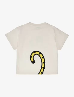 Kenzo Logo-print Short-sleeve Cotton-jersey T-shirt 4-14 Years -Boutique Fashionable Childrens Clothing Store R04167572 IVORY ALT02