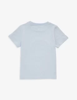 Kenzo Graphic Logo-print Short-sleeved Cotton-jersey T-shirt 4-12 Years -Boutique Fashionable Childrens Clothing Store R04167574 PALEBLUE ALT02