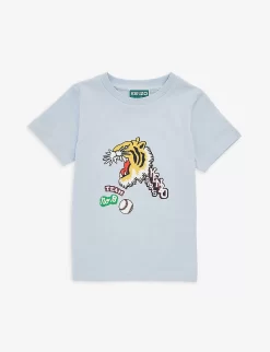 Kenzo Graphic Logo-print Short-sleeved Cotton-jersey T-shirt 4-12 Years