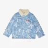 Kenzo Brand-print Faux-fur Trim Denim Jacket 6-10 Years