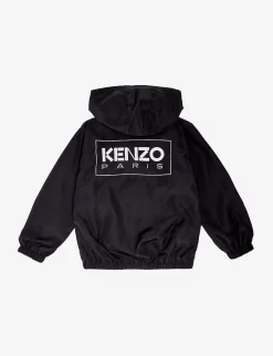 Kenzo Logo-print Long-sleeve Jersey Hoody 6-12 Years 5 Kenzo Logo-print Long-sleeve Jersey Hoody 6-12 Years -Boutique Fashionable Childrens Clothing Store R04167584 BLACK ALT02