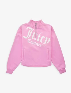 Juicy Couture Brand-print High-neck Cotton-blend Sweatshirt 10-16 Years