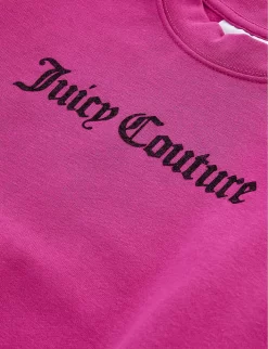 Juicy Couture Logo-print Long-sleeve Cotton-blend Sweatshirt 3-16 Years -Boutique Fashionable Childrens Clothing Store R04168209 FESTIVALFUCHSIA ALT01