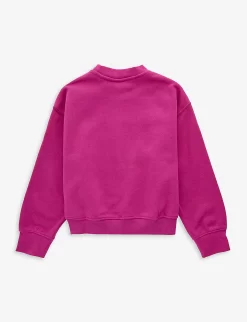 Juicy Couture Logo-print Long-sleeve Cotton-blend Sweatshirt 3-16 Years -Boutique Fashionable Childrens Clothing Store R04168209 FESTIVALFUCHSIA ALT02