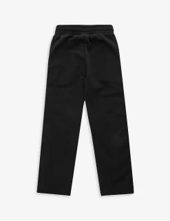 Juicy Couture Brand-tape Wide-leg Cotton-blend Jogging Bottoms 3-16 Years -Boutique Fashionable Childrens Clothing Store R04168211 BLACK ALT02