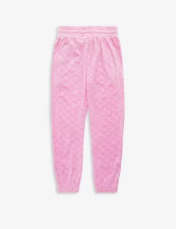 Juicy Couture Logo-embroidered Elasticated-waist Stretch-velour Jogging Bottoms 3-16 Years -Boutique Fashionable Childrens Clothing Store R04168217 FUCHSIAPINK ALT02