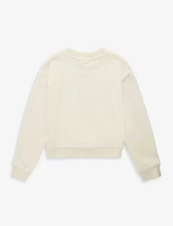 Juicy Couture Logo-print Long-sleeve Stretch-velour Sweatshirt 7-16 Years -Boutique Fashionable Childrens Clothing Store R04168218 VANILLAICE ALT02