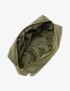 Brand-tag Embroidered-logo Woven Puffy Pouch -Boutique Fashionable Childrens Clothing Store R04170548 PUFFYGREEN ALT02