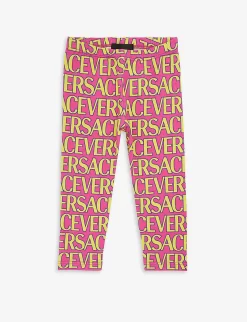 Versace Logo-print High-rise Cotton-jersey Leggings 6-36 Months