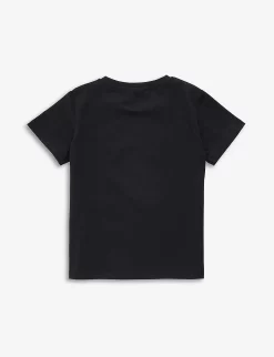 Versace Logo-print Cotton-jersey T-shirt 5 Versace Logo-print Cotton-jersey T-shirt -Boutique Fashionable Childrens Clothing Store R04170772 BLACKFUXIA ALT02