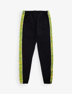 Versace Graphic-print Side-stripe Cotton-jersey Jogging Bottoms 10-14 Years -Boutique Fashionable Childrens Clothing Store R04170788 GREENYELLOWBLACKWHITE ALT02