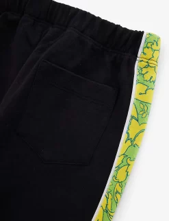Versace Graphic-print Side-stripe Cotton-jersey Jogging Bottoms 10-14 Years -Boutique Fashionable Childrens Clothing Store R04170788 GREENYELLOWBLACKWHITE ALT03