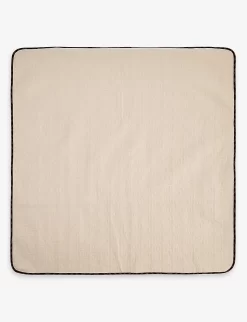 FENDI Monogram-embroidered Contrast-trim Stretch-cotton Blanket