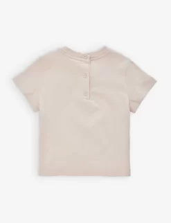 FENDI Logo-print Short-sleeve Stretch-cotton T-shirt 3 Months-24 Months -Boutique Fashionable Childrens Clothing Store R04174927 BEIGEBABY ALT02