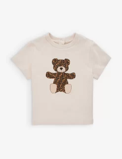 FENDI Logo-print Short-sleeve Stretch-cotton T-shirt 3 Months-24 Months