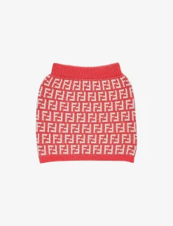 FENDI Monogram-weave Cotton And Wool-blend Skirt 8-12 Years