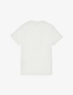 FENDI Brand-embroidered Cotton-jersey T-shirt 4-12 Years -Boutique Fashionable Childrens Clothing Store R04174947 WHITE ALT02
