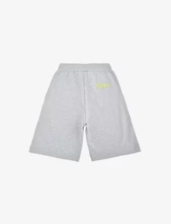 FENDI Logo-print Cotton-jersey Shorts 8-12 Years -Boutique Fashionable Childrens Clothing Store R04174950 GRIMELANGGIALFLUO ALT02