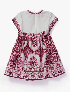 Dolce & Gabbana Floral-print Stretch-cotton Dress 6-18 Months -Boutique Fashionable Childrens Clothing Store R04179948 TRISMAIOLICHEFUXIA ALT02