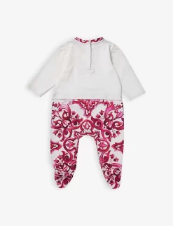 Dolce & Gabbana Kittutinaml Graphic-print Cotton-jersey Three Piece Set 3-9 Months -Boutique Fashionable Childrens Clothing Store R04179949 TRISMAIOLICHEFUXIA ALT02