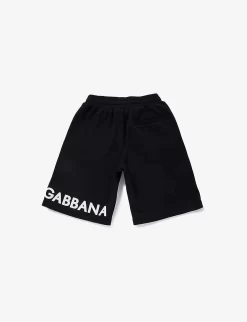 Dolce & Gabbana Bermuda Logo-print Cotton-jersey Shorts 8-12 Years -Boutique Fashionable Childrens Clothing Store R04179961 NERO ALT02