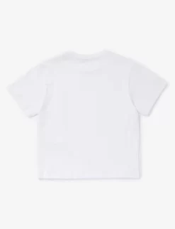 Dolce & Gabbana Manica Corta Logo-print Cotton-jersey T-shirt 4-12 Years -Boutique Fashionable Childrens Clothing Store R04179973 BIANCOOTTICO ALT02